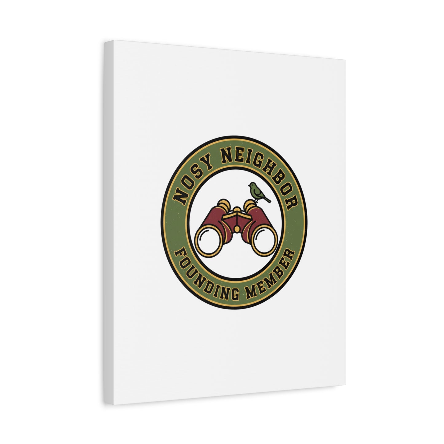 Nosy Neighbor Binoculars Logo Canvas — Retro Birding Art | Grandpa Core Country Core | Flipped Stitch
