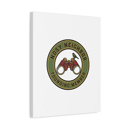 Nosy Neighbor Binoculars Logo Canvas — Retro Birding Art | Grandpa Core Country Core | Flipped Stitch