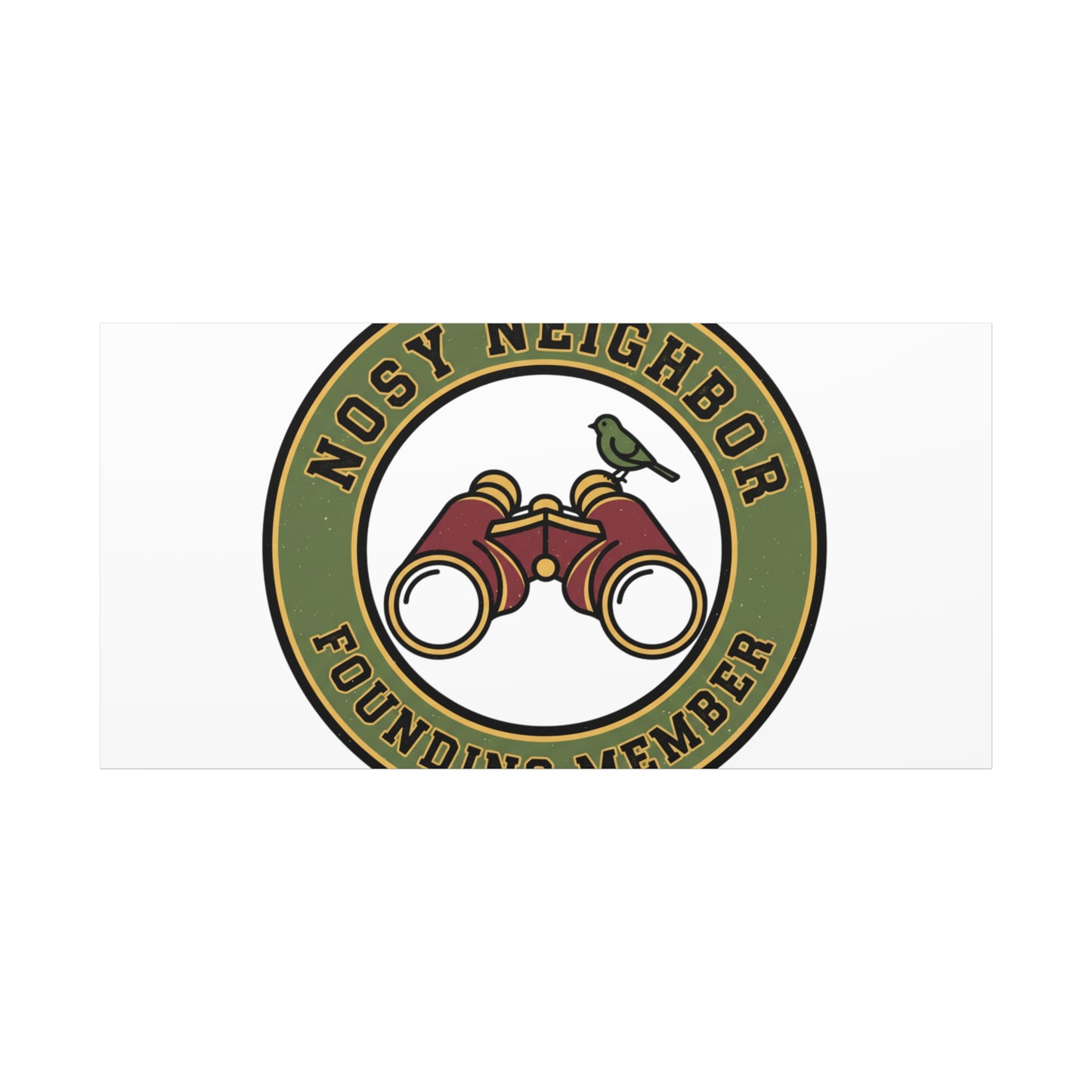 Nosy Neighbor Binoculars Logo Canvas — Retro Birding Art | Grandpa Core Country Core | Flipped Stitch