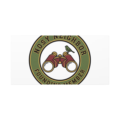 Nosy Neighbor Binoculars Logo Canvas — Retro Birding Art | Grandpa Core Country Core | Flipped Stitch
