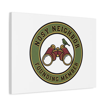 Nosy Neighbor Binoculars Logo Canvas — Retro Birding Art | Grandpa Core Country Core | Flipped Stitch