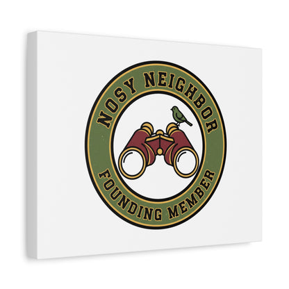 Nosy Neighbor Binoculars Logo Canvas — Retro Birding Art | Grandpa Core Country Core | Flipped Stitch