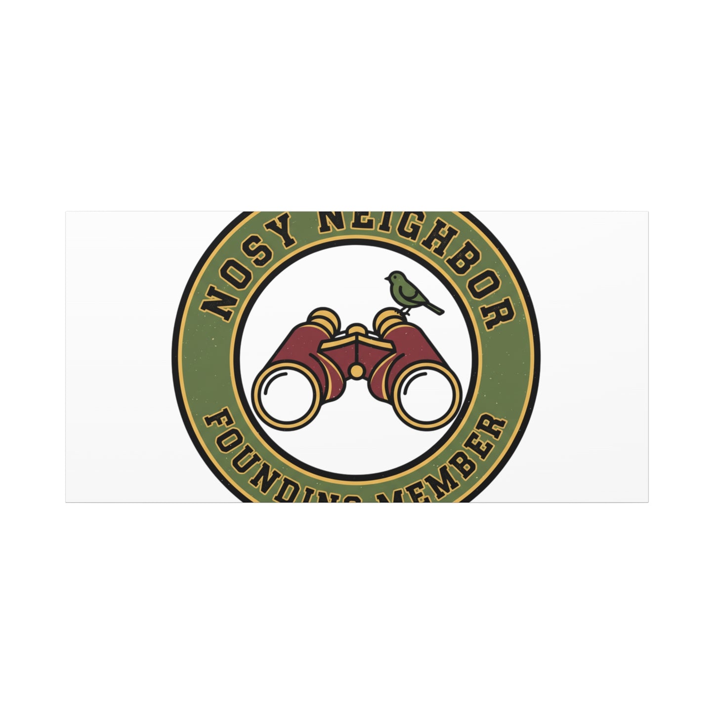 Nosy Neighbor Binoculars Logo Canvas — Retro Birding Art | Grandpa Core Country Core | Flipped Stitch