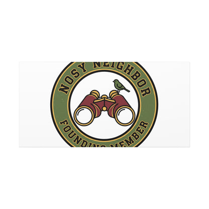 Nosy Neighbor Binoculars Logo Canvas — Retro Birding Art | Grandpa Core Country Core | Flipped Stitch