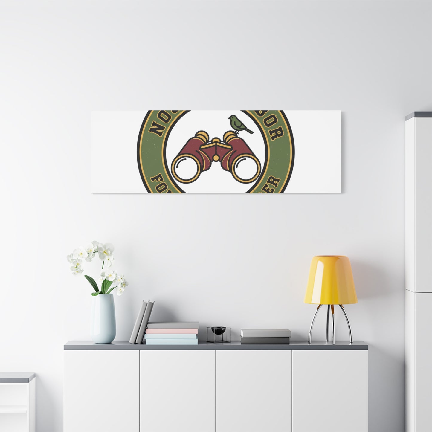 Nosy Neighbor Binoculars Logo Canvas — Retro Birding Art | Grandpa Core Country Core | Flipped Stitch