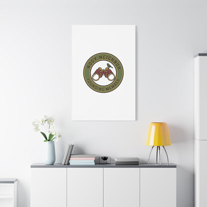 Nosy Neighbor Binoculars Logo Canvas — Retro Birding Art | Grandpa Core Country Core | Flipped Stitch