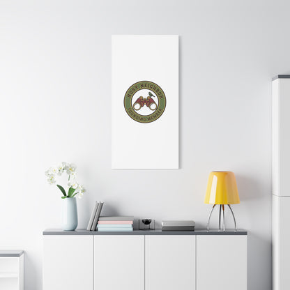 Nosy Neighbor Binoculars Logo Canvas — Retro Birding Art | Grandpa Core Country Core | Flipped Stitch