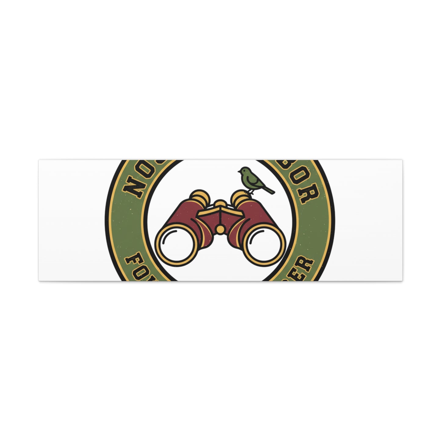 Nosy Neighbor Binoculars Logo Canvas — Retro Birding Art | Grandpa Core Country Core | Flipped Stitch