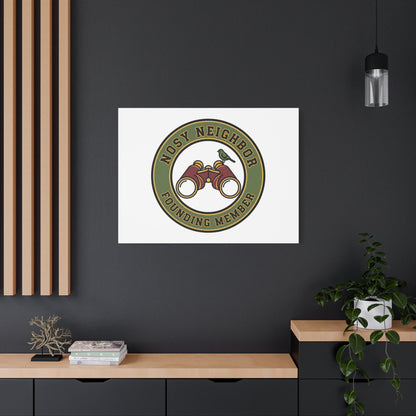Nosy Neighbor Binoculars Logo Canvas — Retro Birding Art | Grandpa Core Country Core | Flipped Stitch