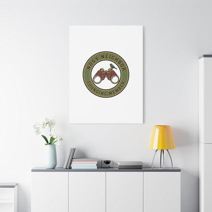 Nosy Neighbor Binoculars Logo Canvas — Retro Birding Art | Grandpa Core Country Core | Flipped Stitch
