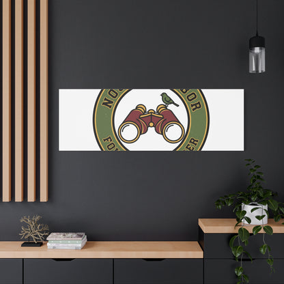 Nosy Neighbor Binoculars Logo Canvas — Retro Birding Art | Grandpa Core Country Core | Flipped Stitch