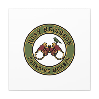 Nosy Neighbor Binoculars Logo Canvas — Retro Birding Art | Grandpa Core Country Core | Flipped Stitch