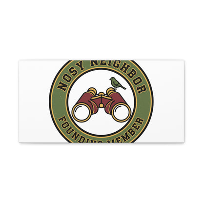 Nosy Neighbor Binoculars Logo Canvas — Retro Birding Art | Grandpa Core Country Core | Flipped Stitch