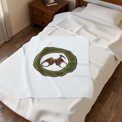 Nosy Neighbor Founding Member Velveteen Plush Blanket — Grandpa Core Retro Birding | Flipped Stitch