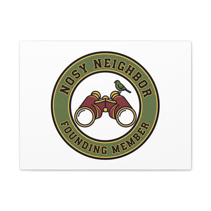 Nosy Neighbor Binoculars Logo Canvas — Retro Birding Art | Grandpa Core Country Core | Flipped Stitch