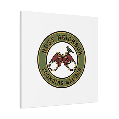 Nosy Neighbor Binoculars Logo Canvas — Retro Birding Art | Grandpa Core Country Core | Flipped Stitch