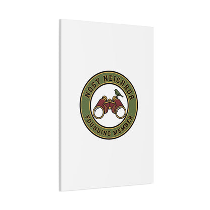 Nosy Neighbor Binoculars Logo Canvas — Retro Birding Art | Grandpa Core Country Core | Flipped Stitch