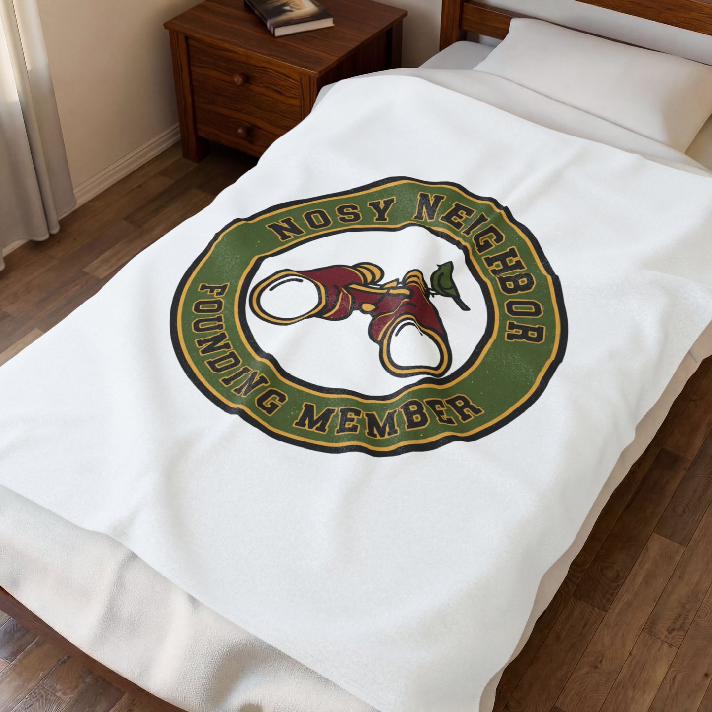 Nosy Neighbor Founding Member Velveteen Plush Blanket — Grandpa Core Retro Birding | Flipped Stitch