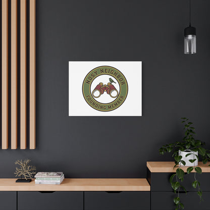 Nosy Neighbor Binoculars Logo Canvas — Retro Birding Art | Grandpa Core Country Core | Flipped Stitch