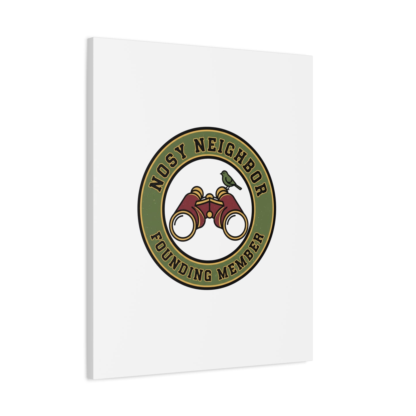 Nosy Neighbor Binoculars Logo Canvas — Retro Birding Art | Grandpa Core Country Core | Flipped Stitch