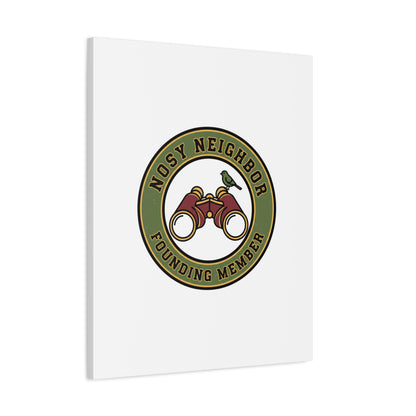 Nosy Neighbor Binoculars Logo Canvas — Retro Birding Art | Grandpa Core Country Core | Flipped Stitch