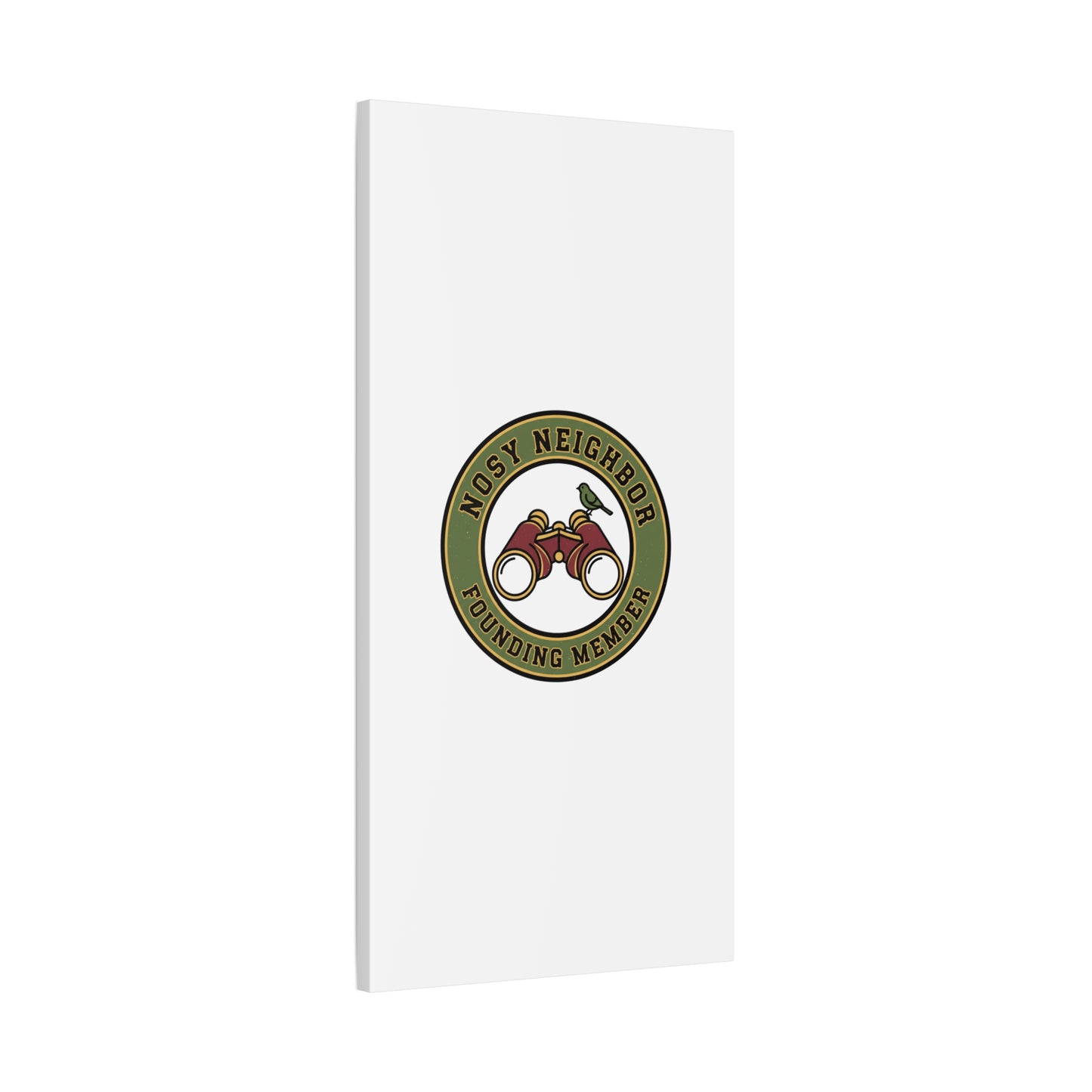 Nosy Neighbor Binoculars Logo Canvas — Retro Birding Art | Grandpa Core Country Core | Flipped Stitch