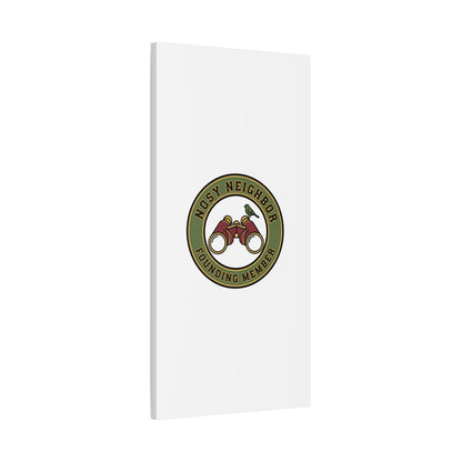 Nosy Neighbor Binoculars Logo Canvas — Retro Birding Art | Grandpa Core Country Core | Flipped Stitch