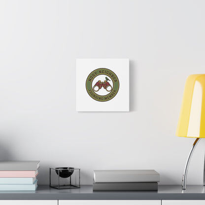 Nosy Neighbor Binoculars Logo Canvas — Retro Birding Art | Grandpa Core Country Core | Flipped Stitch
