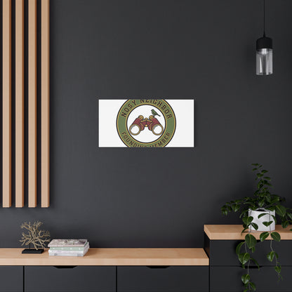 Nosy Neighbor Binoculars Logo Canvas — Retro Birding Art | Grandpa Core Country Core | Flipped Stitch