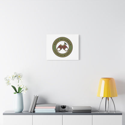Nosy Neighbor Binoculars Logo Canvas — Retro Birding Art | Grandpa Core Country Core | Flipped Stitch