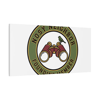 Nosy Neighbor Binoculars Logo Canvas — Retro Birding Art | Grandpa Core Country Core | Flipped Stitch