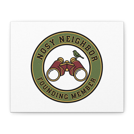 Nosy Neighbor Binoculars Logo Canvas — Retro Birding Art | Grandpa Core Country Core | Flipped Stitch