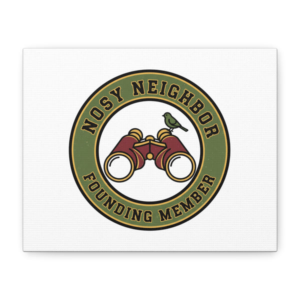 Nosy Neighbor Binoculars Logo Canvas — Retro Birding Art | Grandpa Core Country Core | Flipped Stitch
