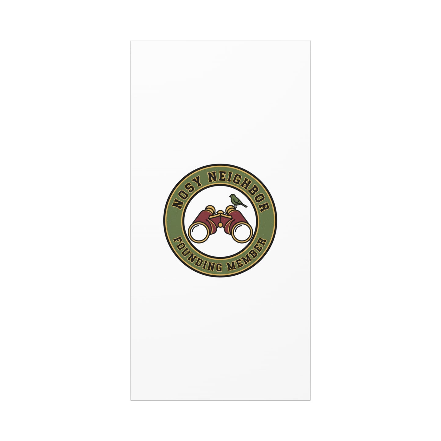 Nosy Neighbor Binoculars Logo Canvas — Retro Birding Art | Grandpa Core Country Core | Flipped Stitch
