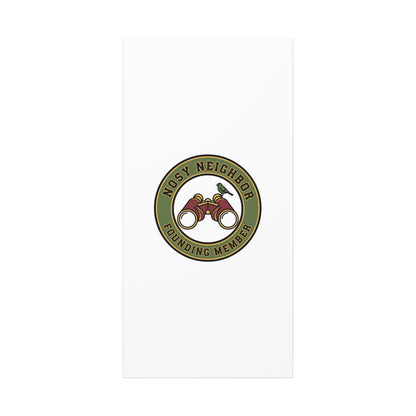 Nosy Neighbor Binoculars Logo Canvas — Retro Birding Art | Grandpa Core Country Core | Flipped Stitch