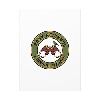 Nosy Neighbor Binoculars Logo Canvas — Retro Birding Art | Grandpa Core Country Core | Flipped Stitch