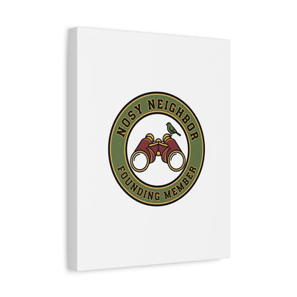 Nosy Neighbor Binoculars Logo Canvas — Retro Birding Art | Grandpa Core Country Core | Flipped Stitch