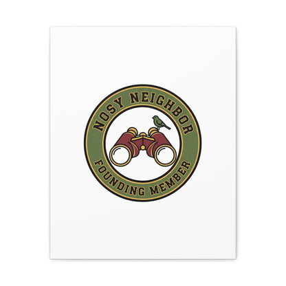 Nosy Neighbor Binoculars Logo Canvas — Retro Birding Art | Grandpa Core Country Core | Flipped Stitch
