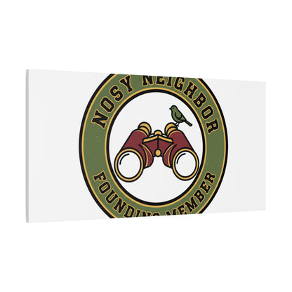 Nosy Neighbor Binoculars Logo Canvas — Retro Birding Art | Grandpa Core Country Core | Flipped Stitch